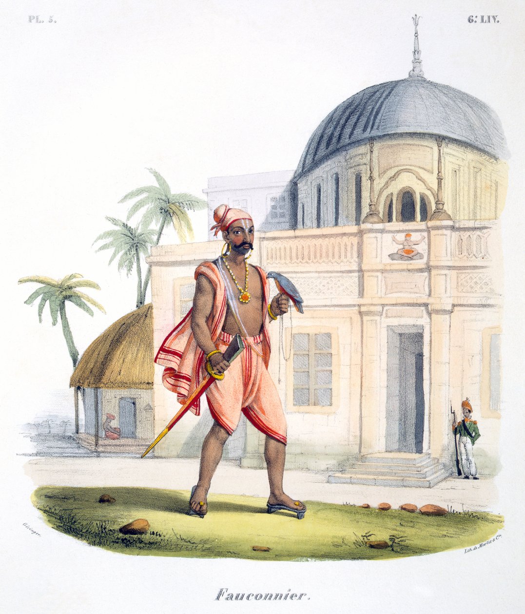 Un fauconnier avec son oiseau, 1827-35 - M.E. Burnouf