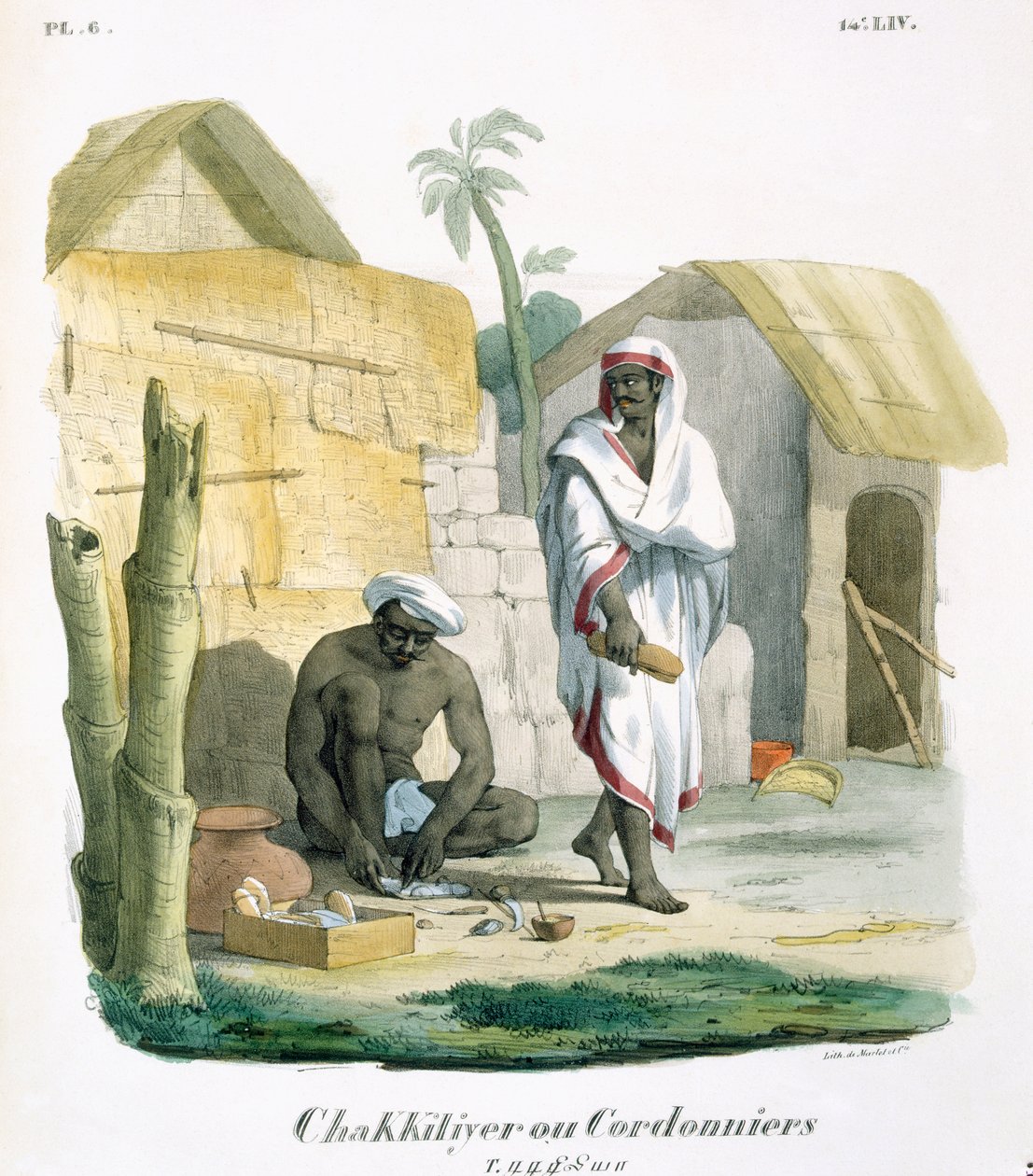 Fabrication de sandales en corde, 1827-35 - M.E. Burnouf