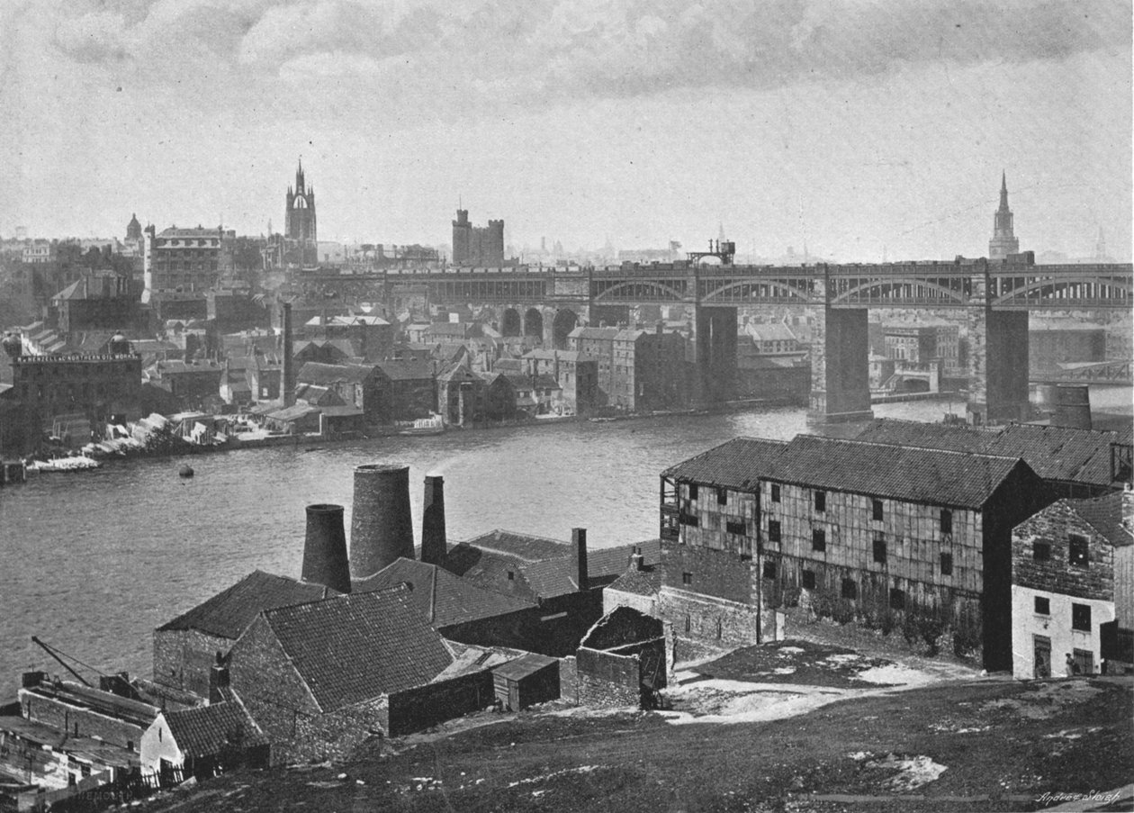 Newcastle-on-Tyne, depuis les Rabbit Banks, c1900 - M. Aunty