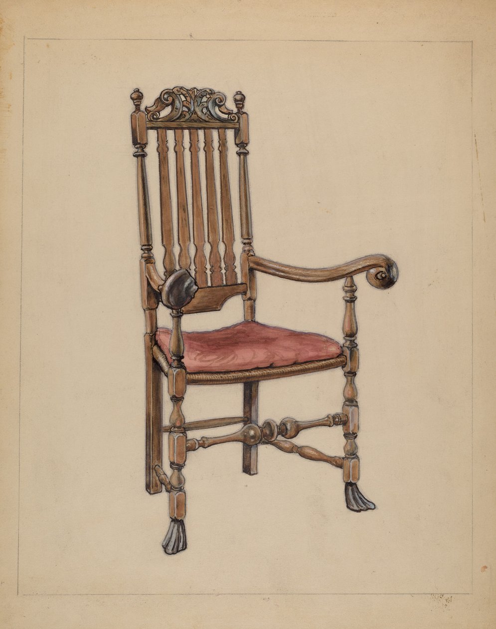 Fauteuil à dossier en balustre - M. Rosenshield von Paulin