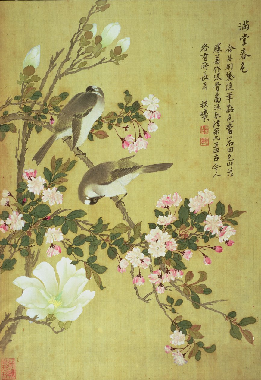 Pommier, Magnolia et oiseaux Baitou - Ma Yuanyu