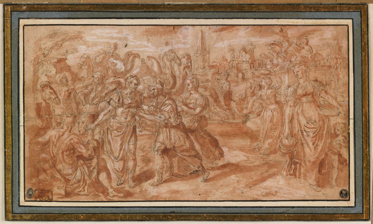 Laban et Rebecca recevant Éliézer, 1561-62 - Maarten de Vos