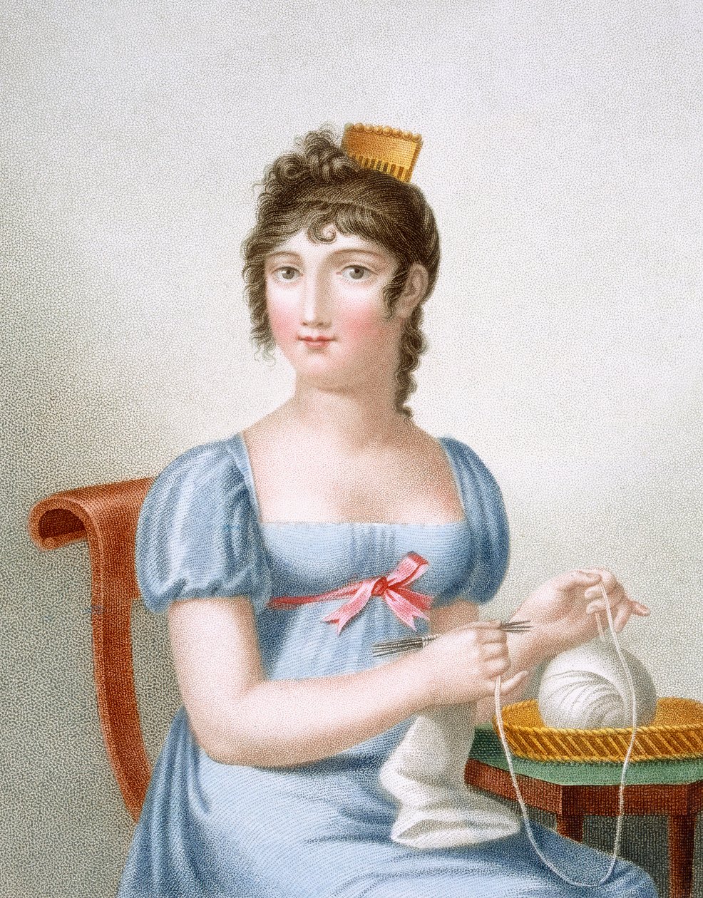 La Tricoteuse, gravée par Duthe, c.1816 - Madame G. Busset Dubruste