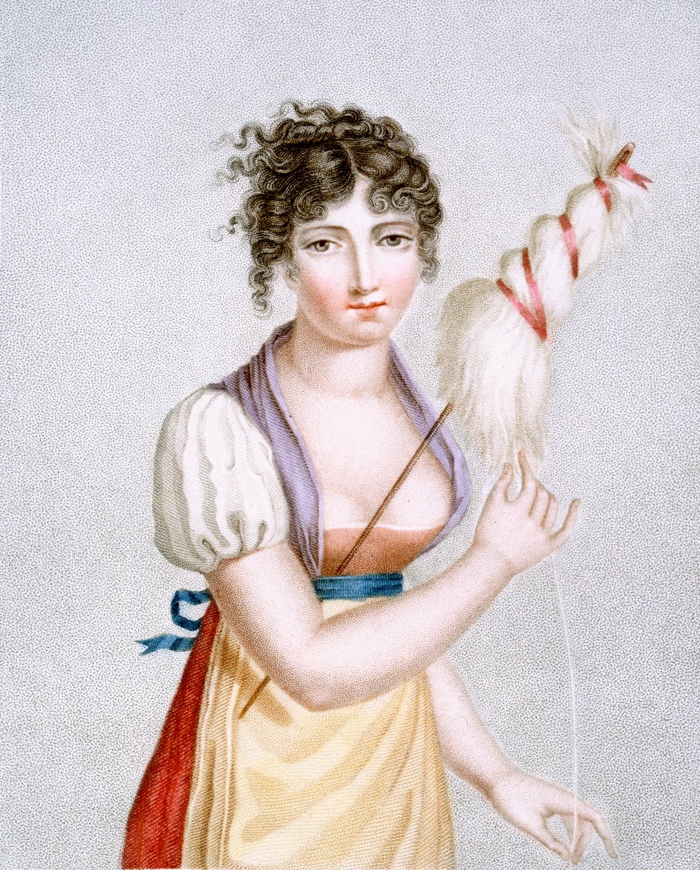 La fileuse, gravée par Augrand, vers 1816 - Madame G. Busset Dubruste