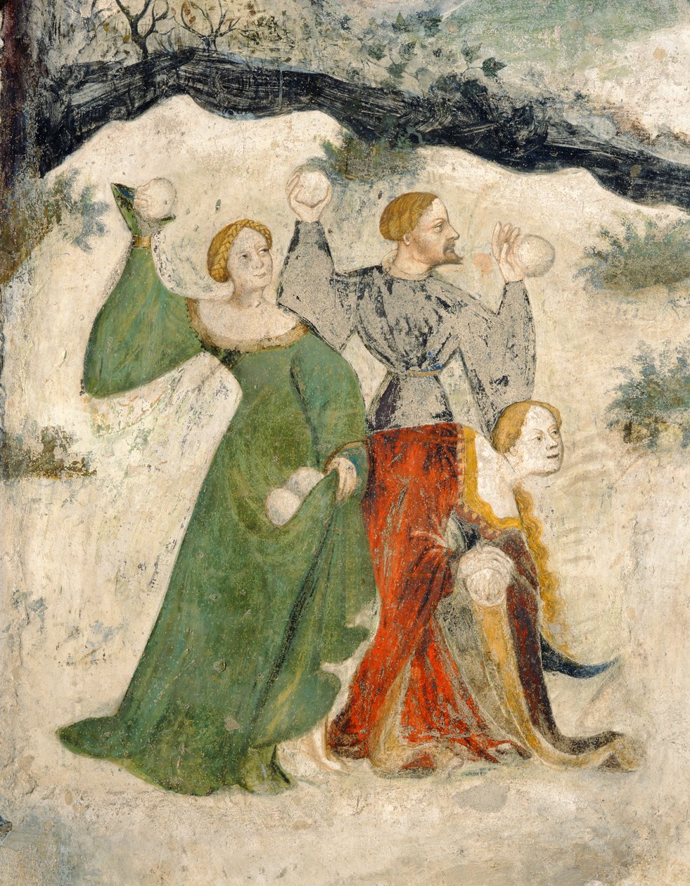 Courtisans engagés dans une bataille de boules de neige, mois de janvier - Maestro Venceslao