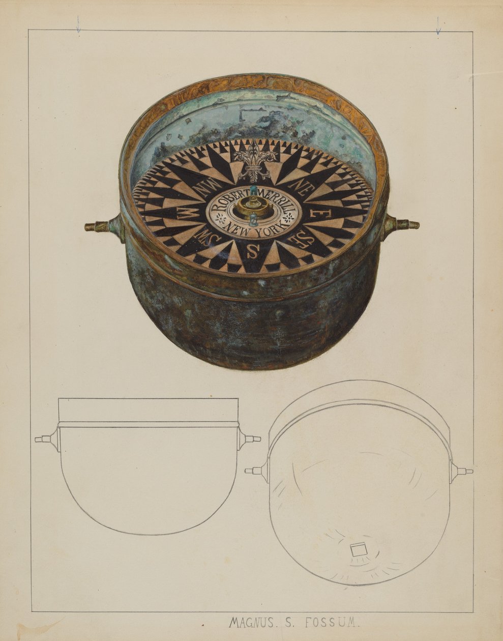 Boussole de navire, vers 1937 - Magnus S. Fossum