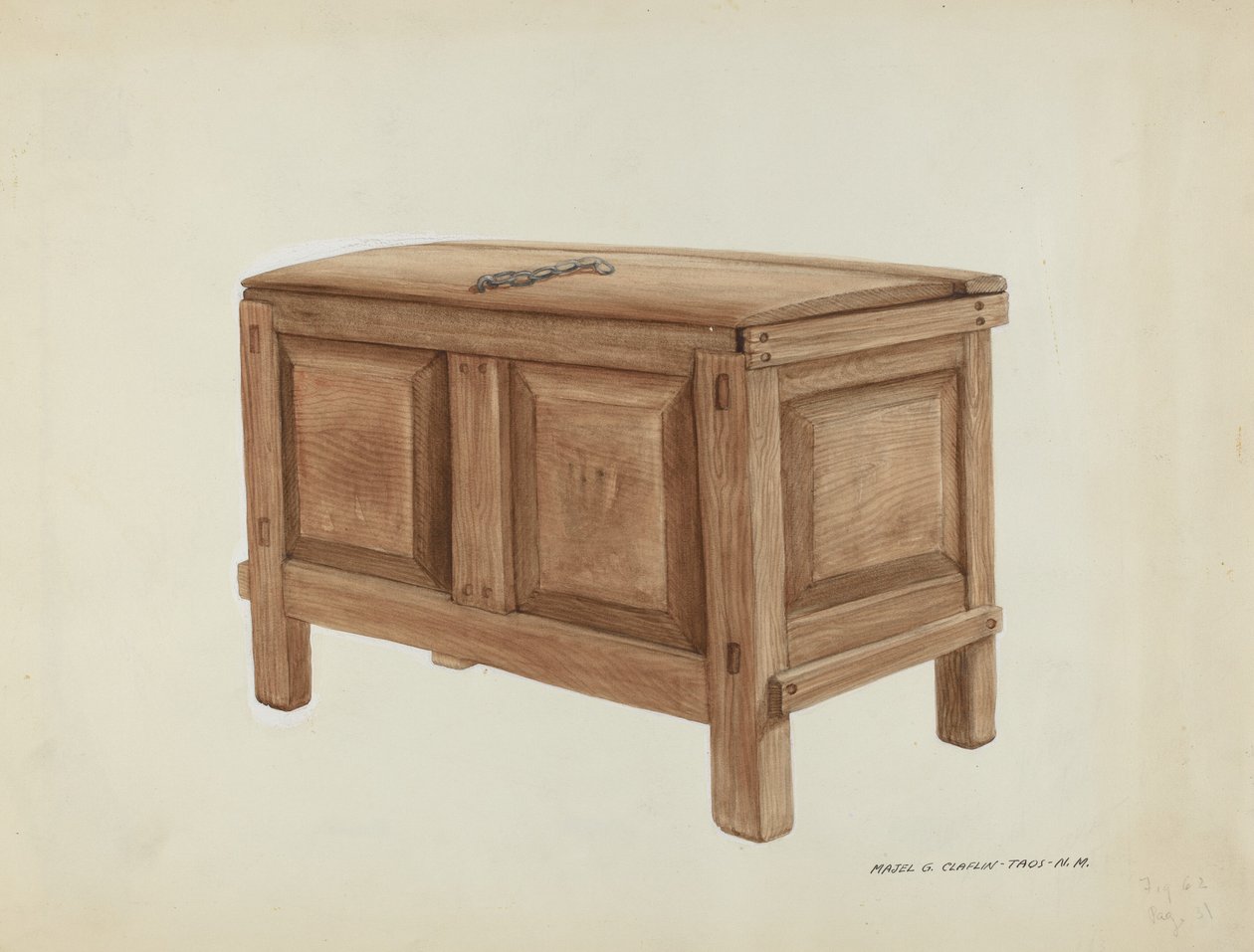 Coffre à grains, vers 1937 - Majel G. Claflin
