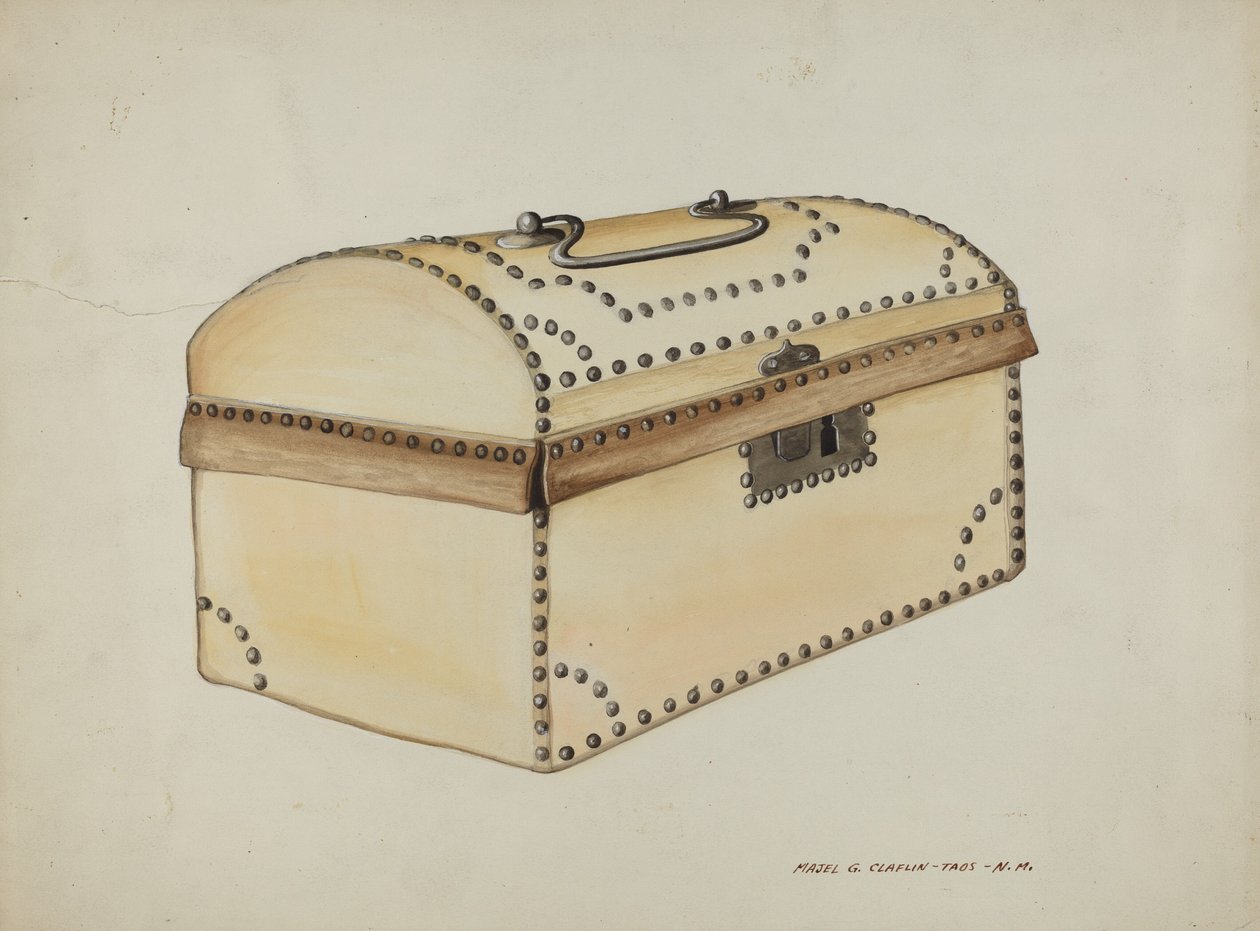 Boîte recouverte de cuir, vers 1937 - Majel G. Claflin