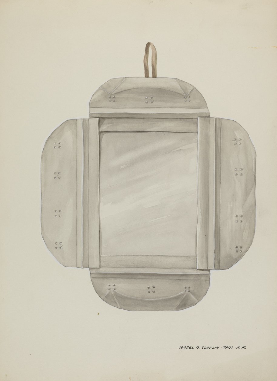 Cadre de miroir en étain - Majel G. Claflin