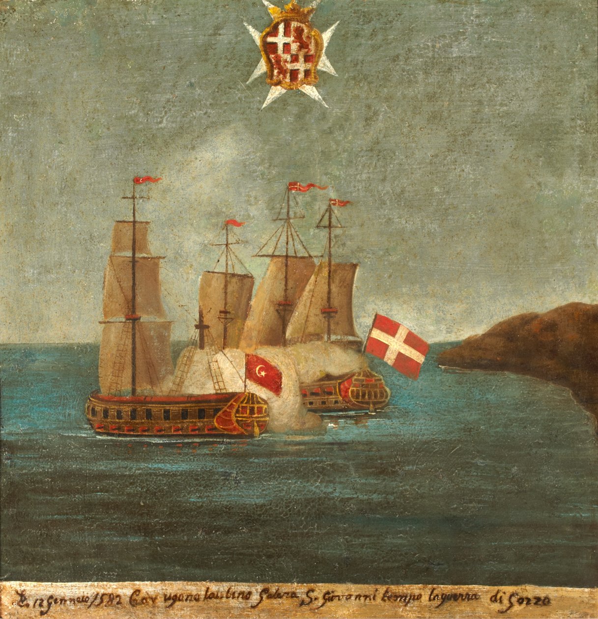 Bataille navale, 1582, Gozo - Maltese School