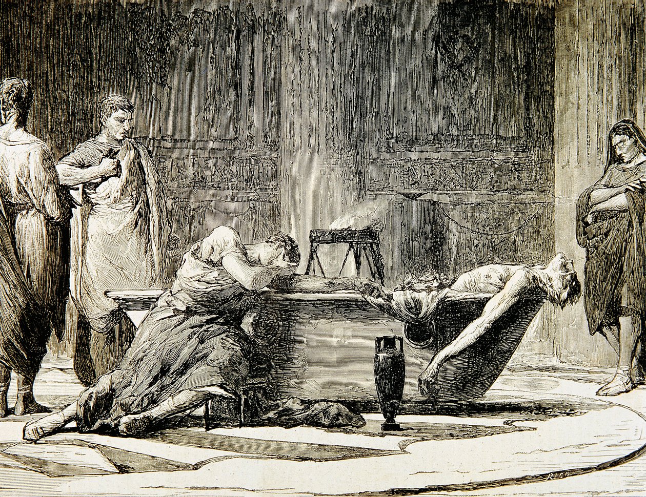 La mort de Sénèque (gravure) - Manuel Domínguez Sánchez