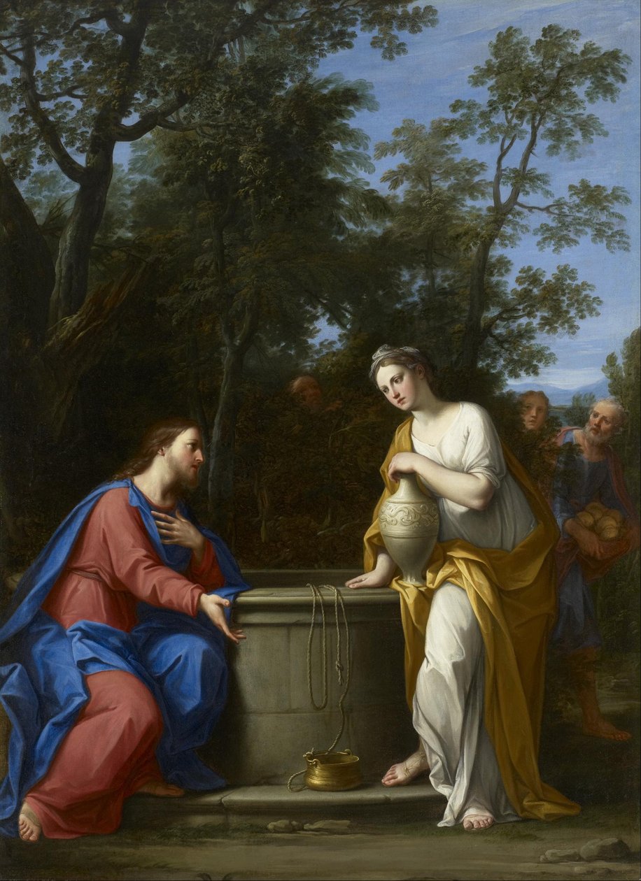 Le Christ et la femme de Samarie - Marcantonio Franceschini