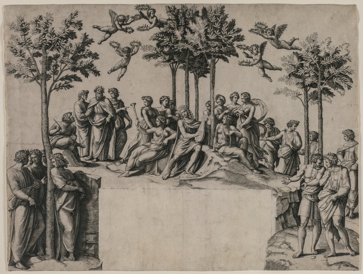Apollon sur le Parnasse - Marcantonio Raimondi