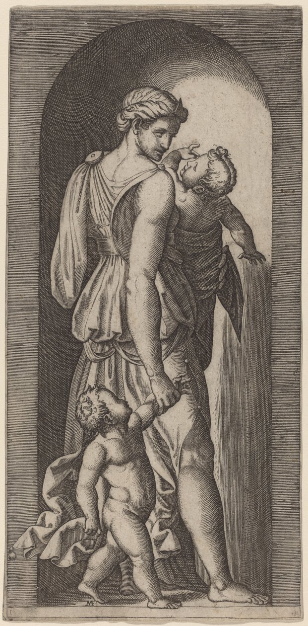 Charité - Marcantonio Raimondi after Raphael