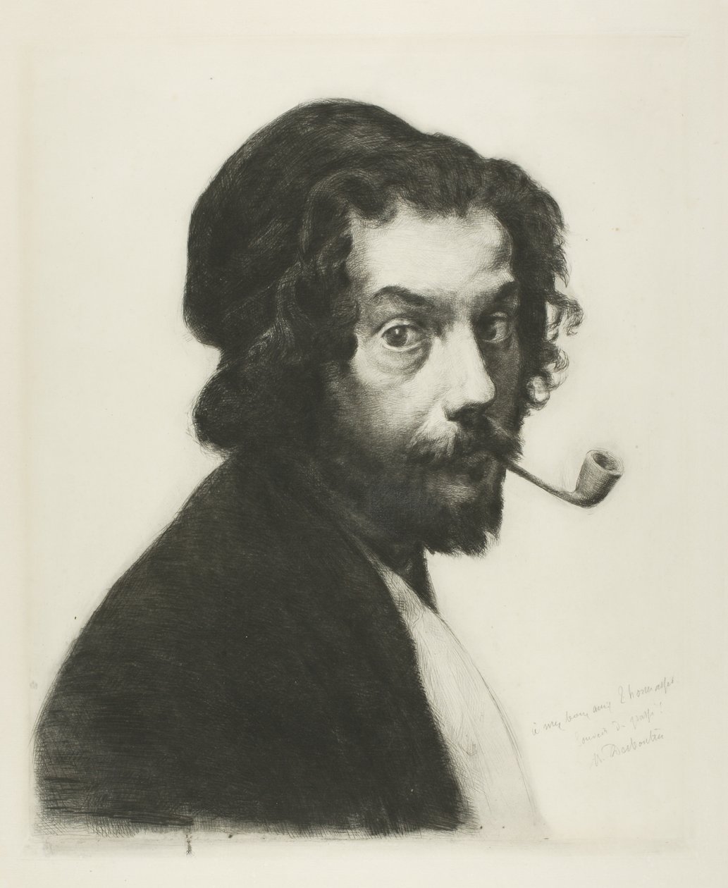 Homme avec une pipe - Marcellin Gilbert Desboutin