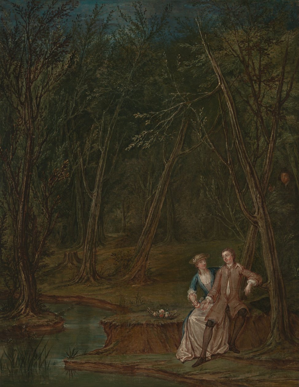 Amoureux dans une clairière - Marcellus Laroon the Younger