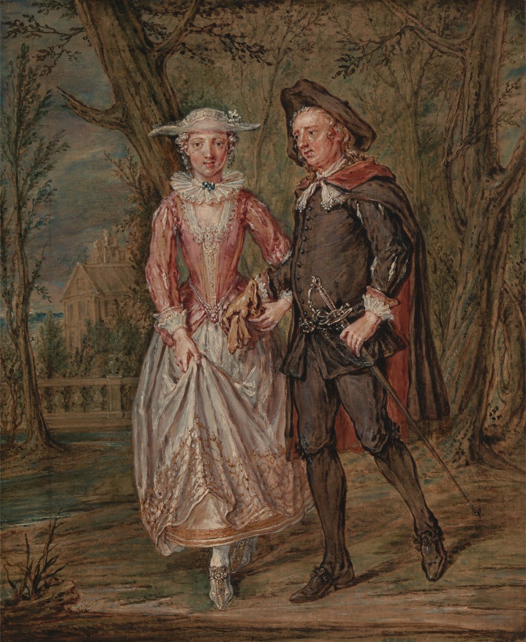 Amoureux dans un parc - Marcellus Laroon the Younger