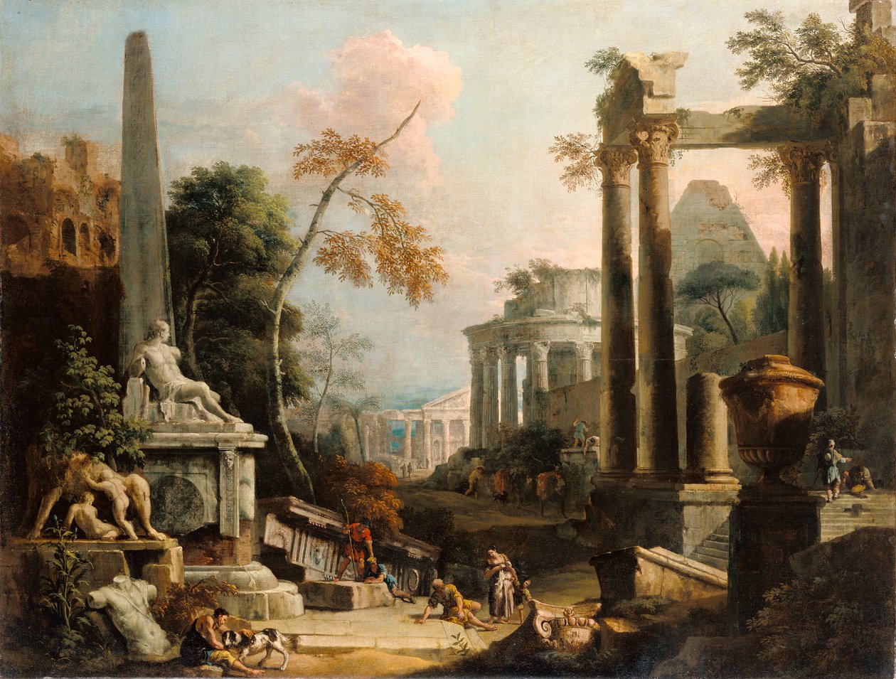Paysage avec ruines classiques et figures, vers 1725-30 - Marco Ricci