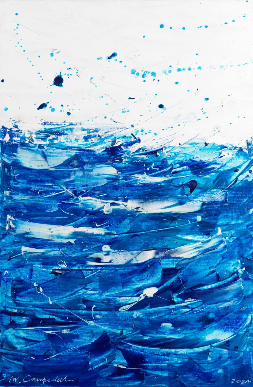 La vague bleue, 2024 (acrylique sur toile) - Marco Campedelli