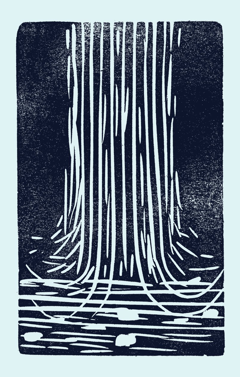 Cascade, 2014 (linoléum sur papier) - Marco Campedelli