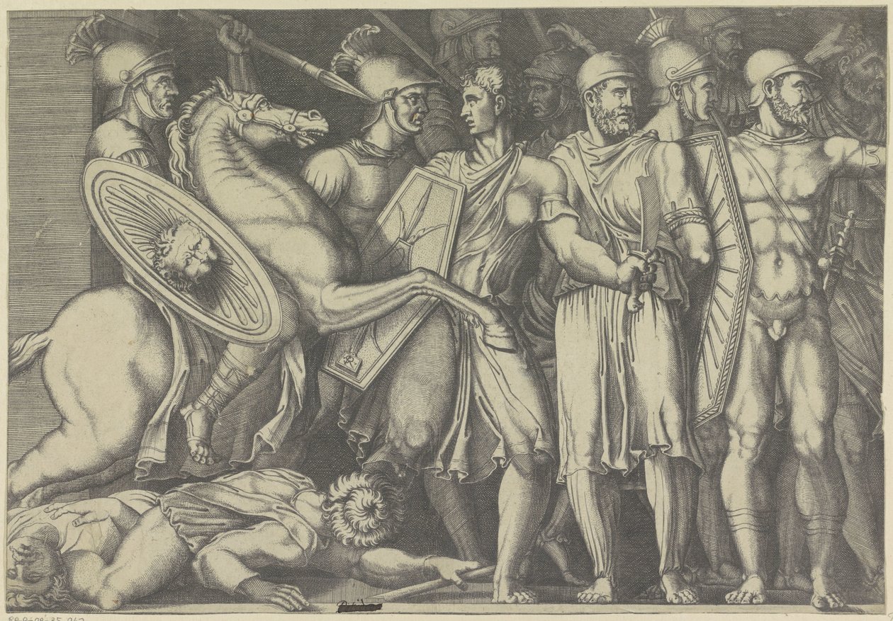 Trajan combattant les Daces - Marco Dente (attributed to)