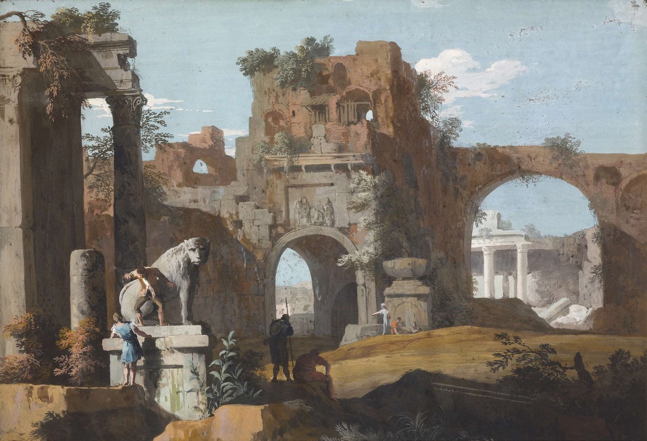 Un paysage classique avec des ruines - Marco Ricci