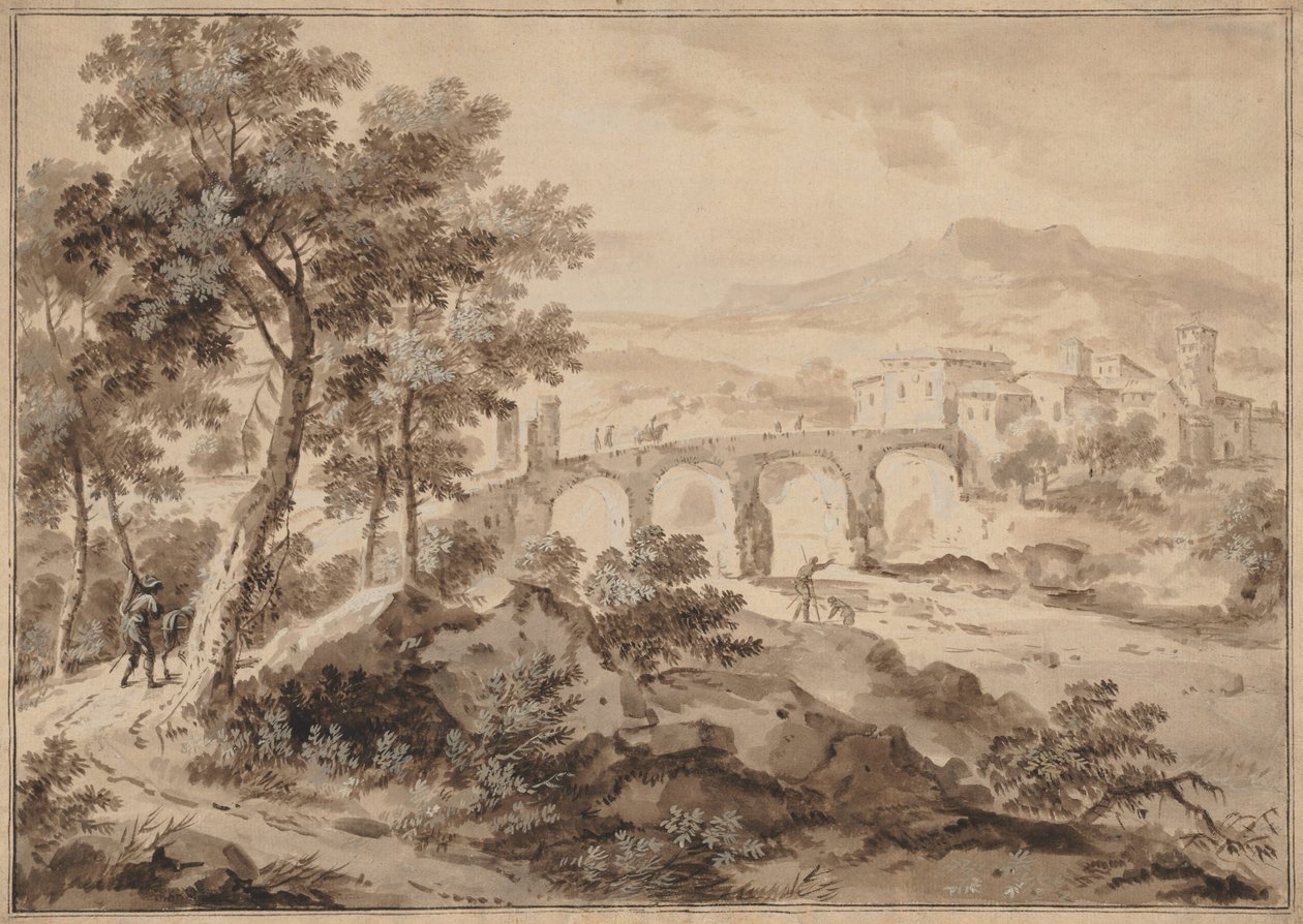 Paysage avec pont - Marco Ricci
