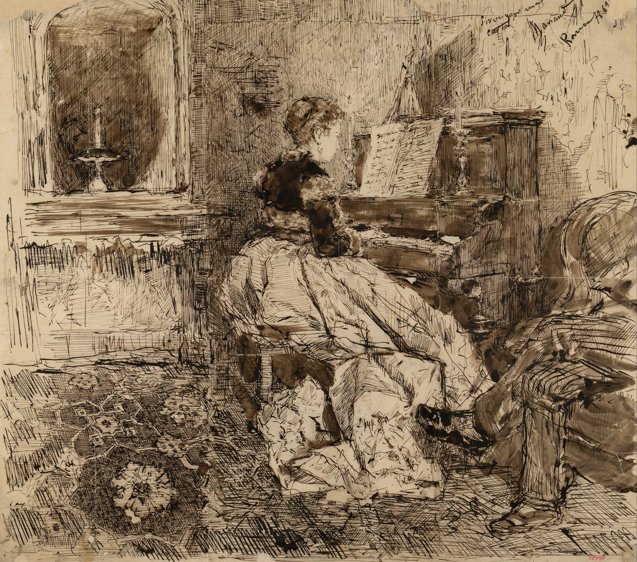Cecilia de Madrazo Jouant du Piano - Marià Fortuny