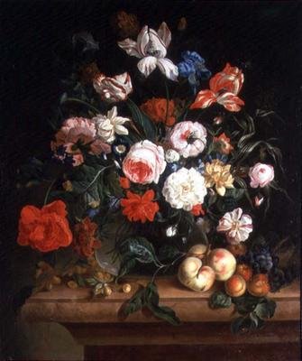 Nature morte, fleurs et fruits - Maria Ivanovna Rokass Ouskaja