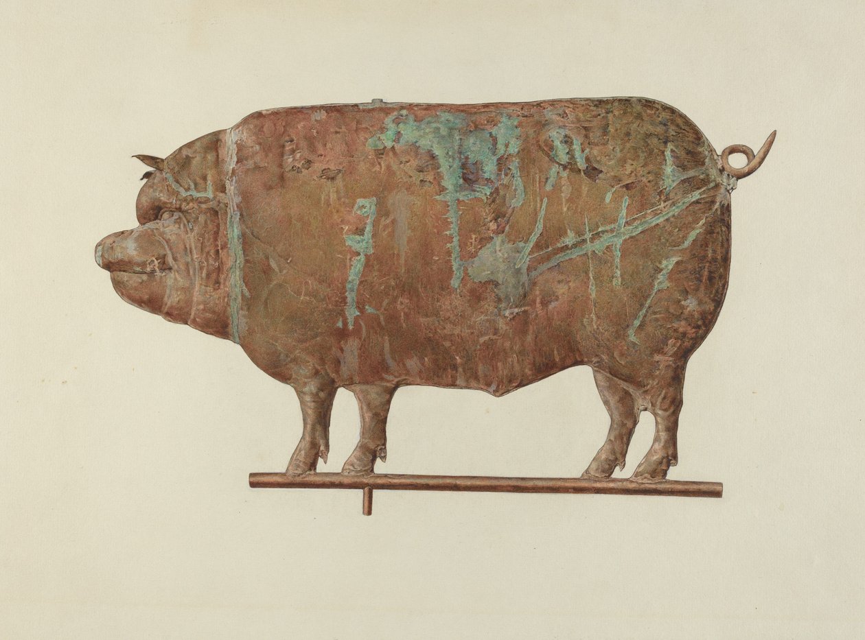 Girouette en forme de cochon, c. 1940 - Marian Page