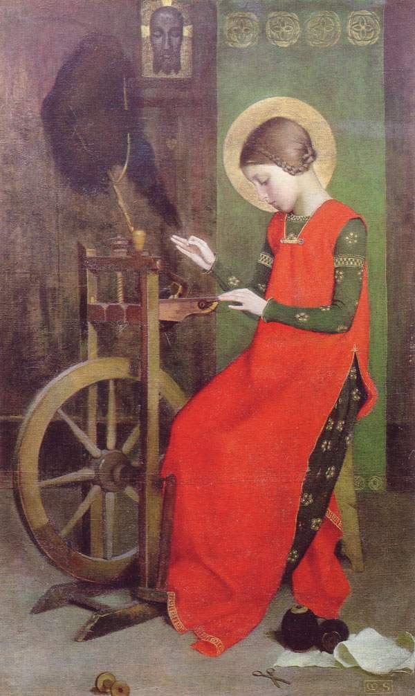 Sainte Élisabeth de Hongrie filant pour les pauvres - Marianne Stokes