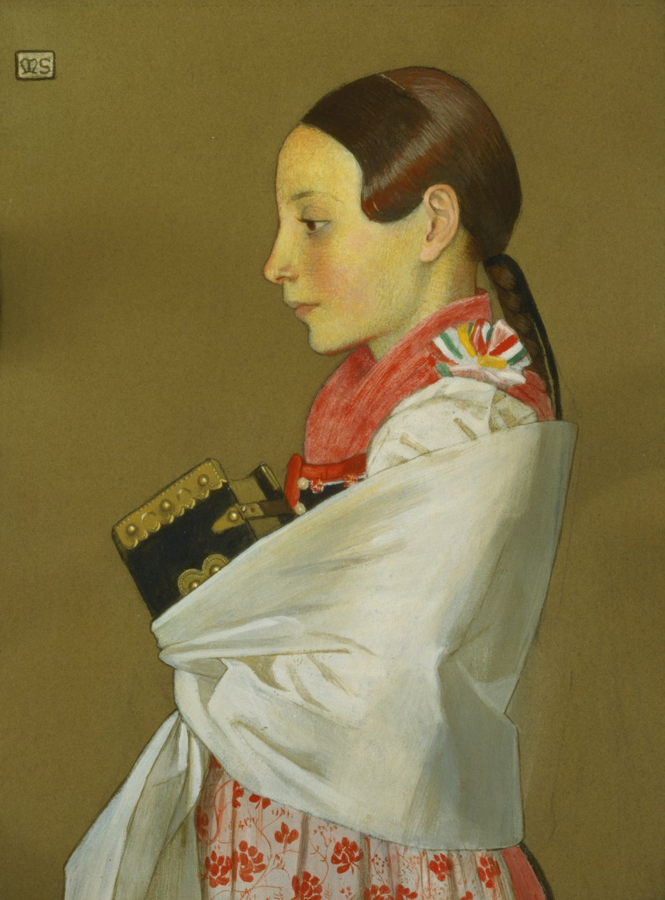 Jeune fille de Menguszfalva allant à l