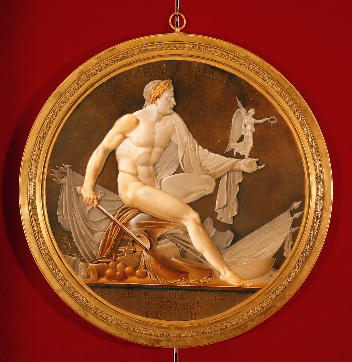 Plaque circulaire commémorant la bataille d