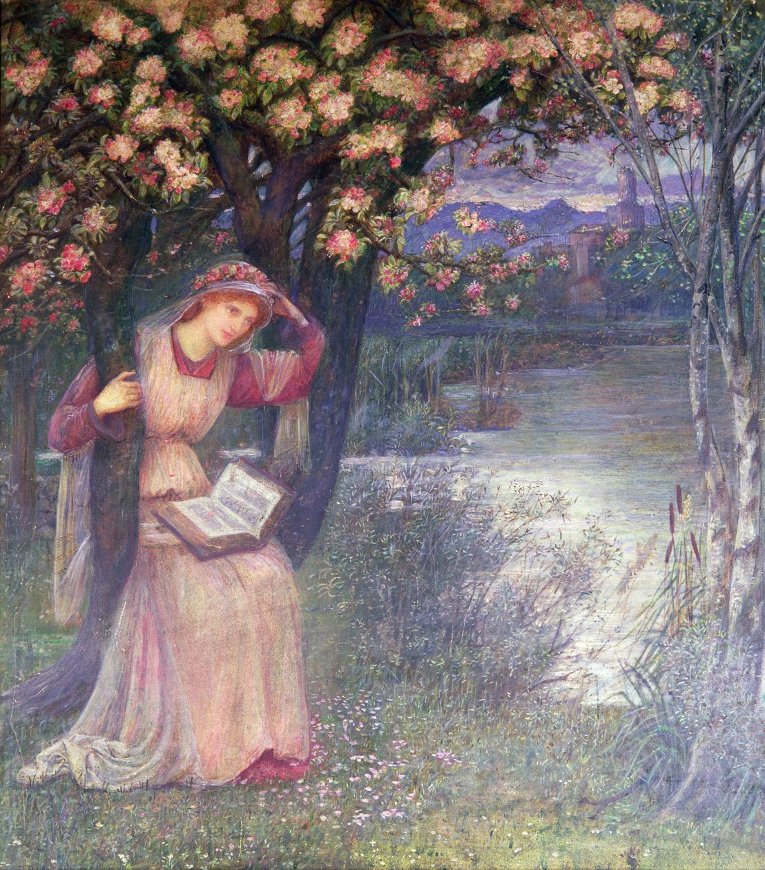 Femme lisant dans un jardin - Marie Spartali Stillman