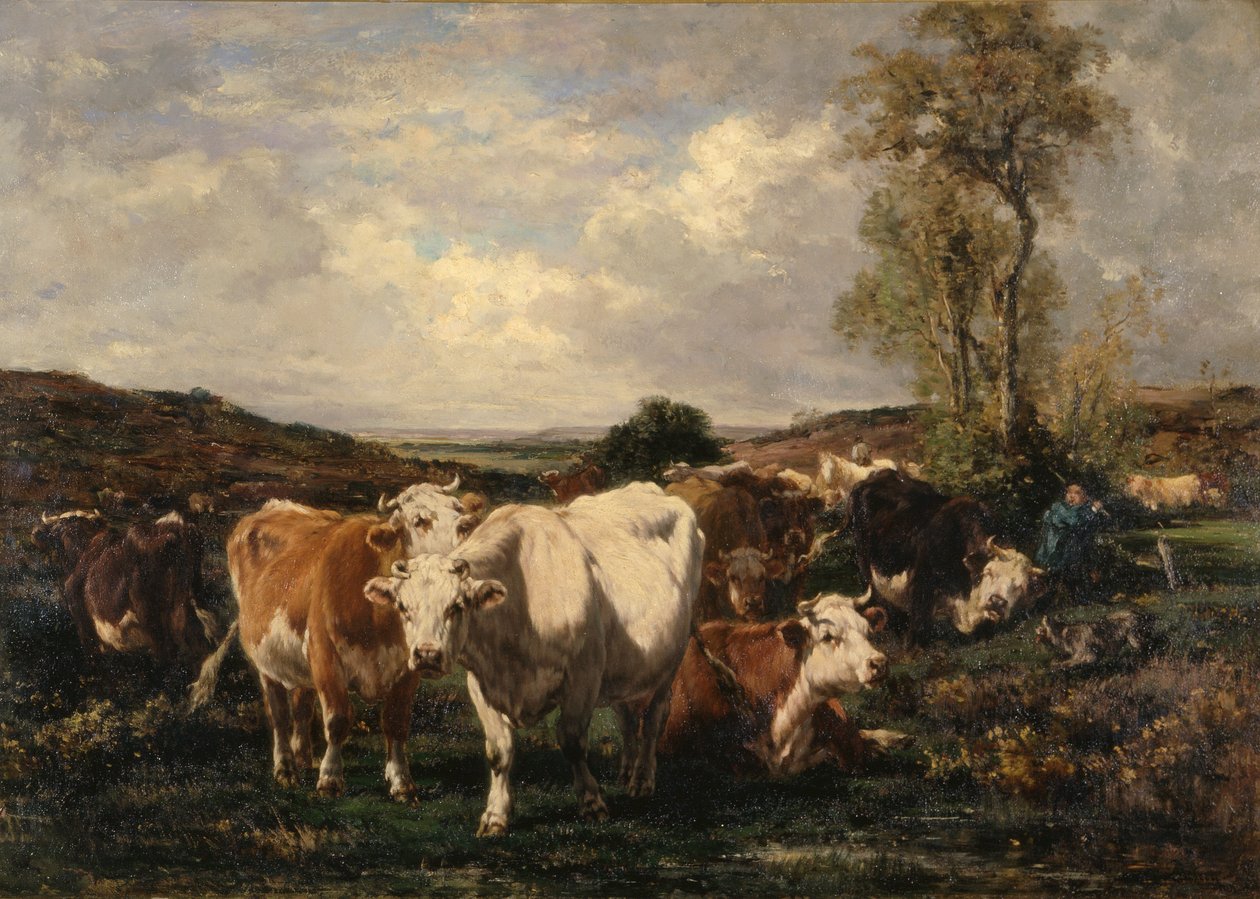 Troupeau (huile sur toile) - Marie Dieterle