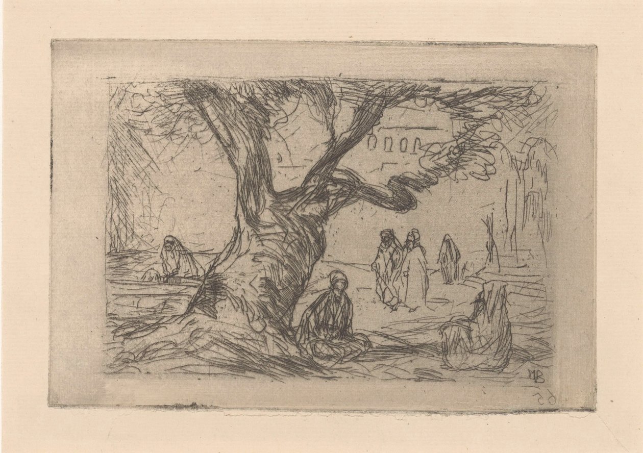 Figures sous un arbre - Marius Bauer