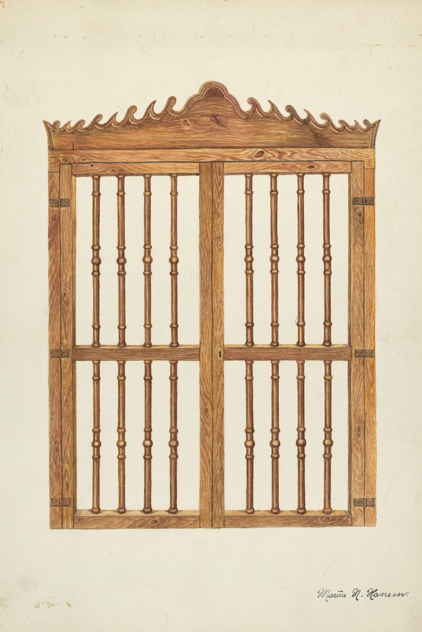 Portes en bois avec grille - Marius Hansen
