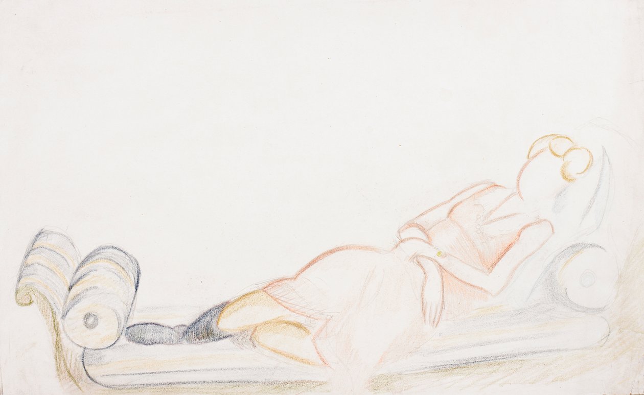 Christine Mavrogordato sur un lit de jour, vers 1928 - Mark Gertler