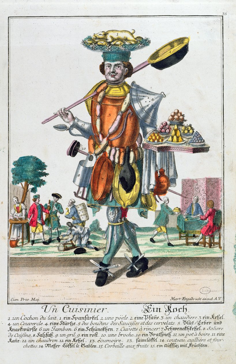 Le cuisinier, vers 1735 - Martin Engelbrecht