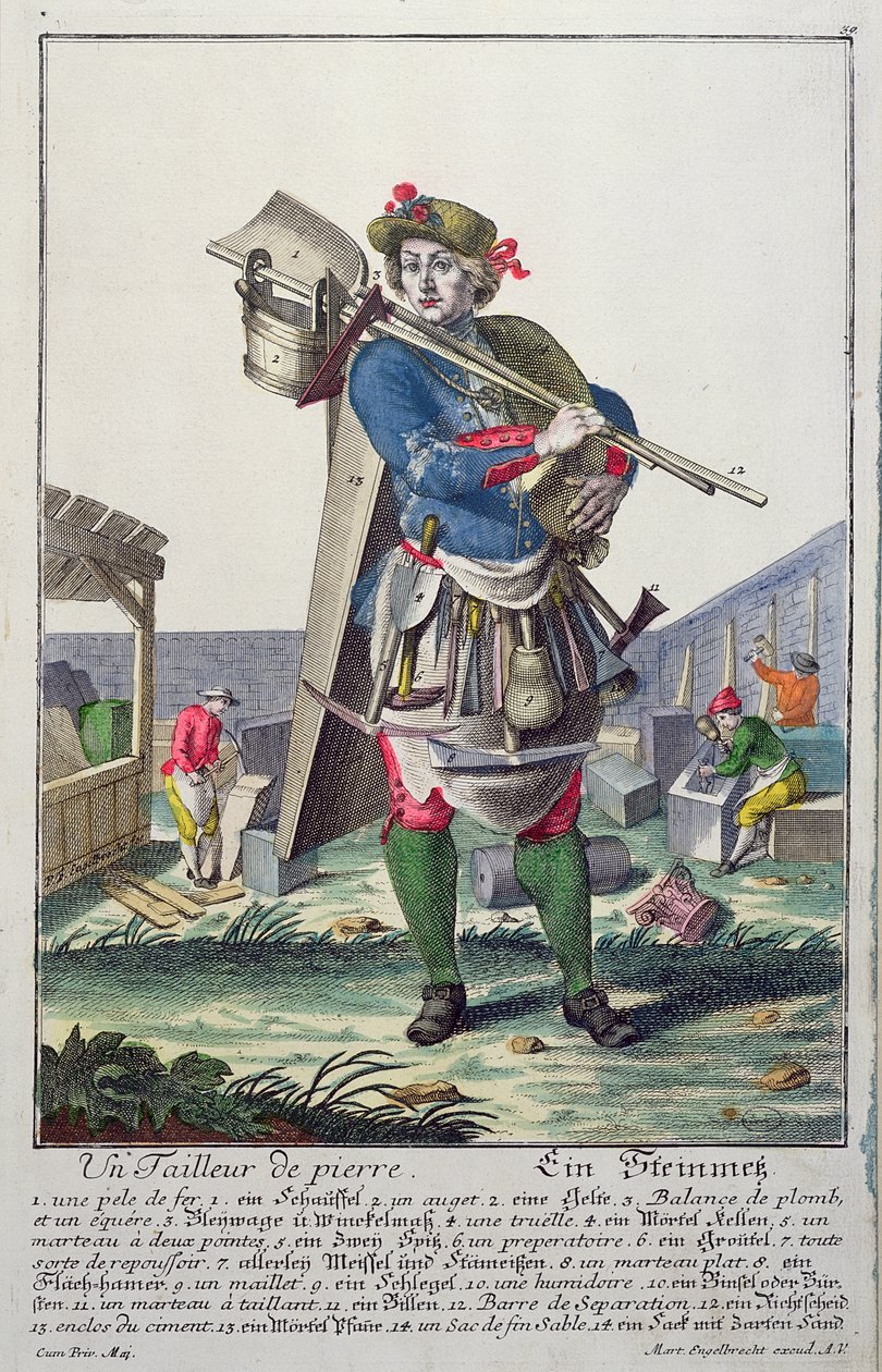Le tailleur de pierre, vers 1735 - Martin Engelbrecht