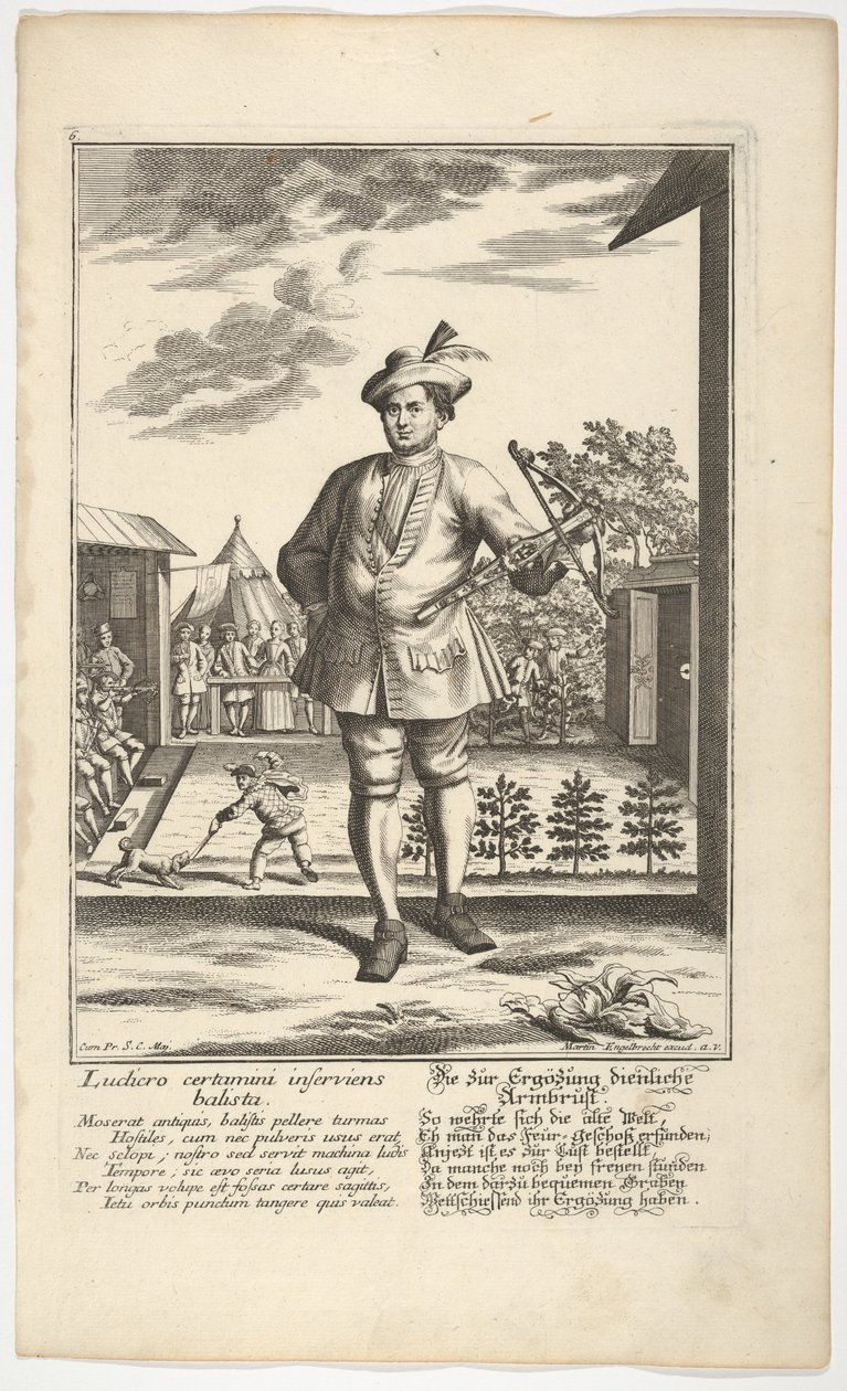 Homme tenant une arbalète - Martin Engelbrecht