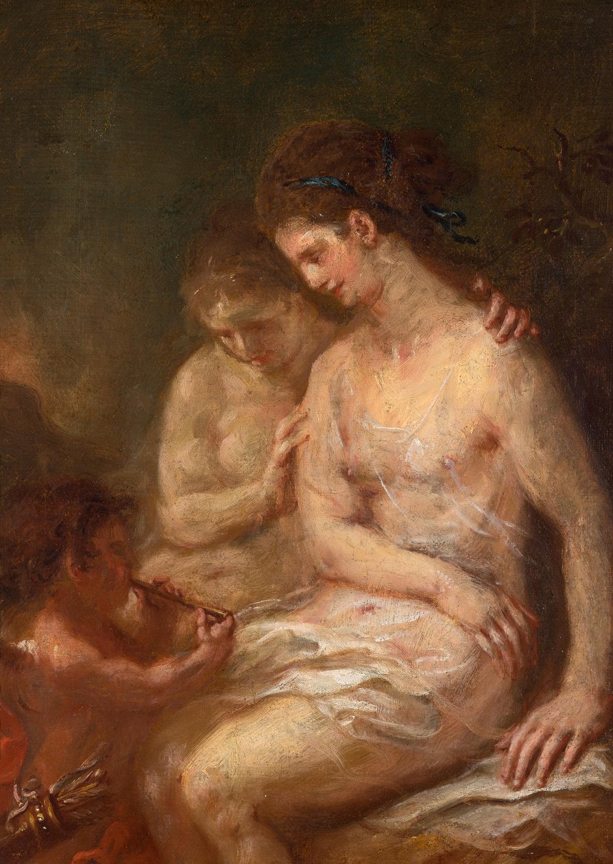 Deux nymphes avec Cupidon - Martin Johann Schmidt
