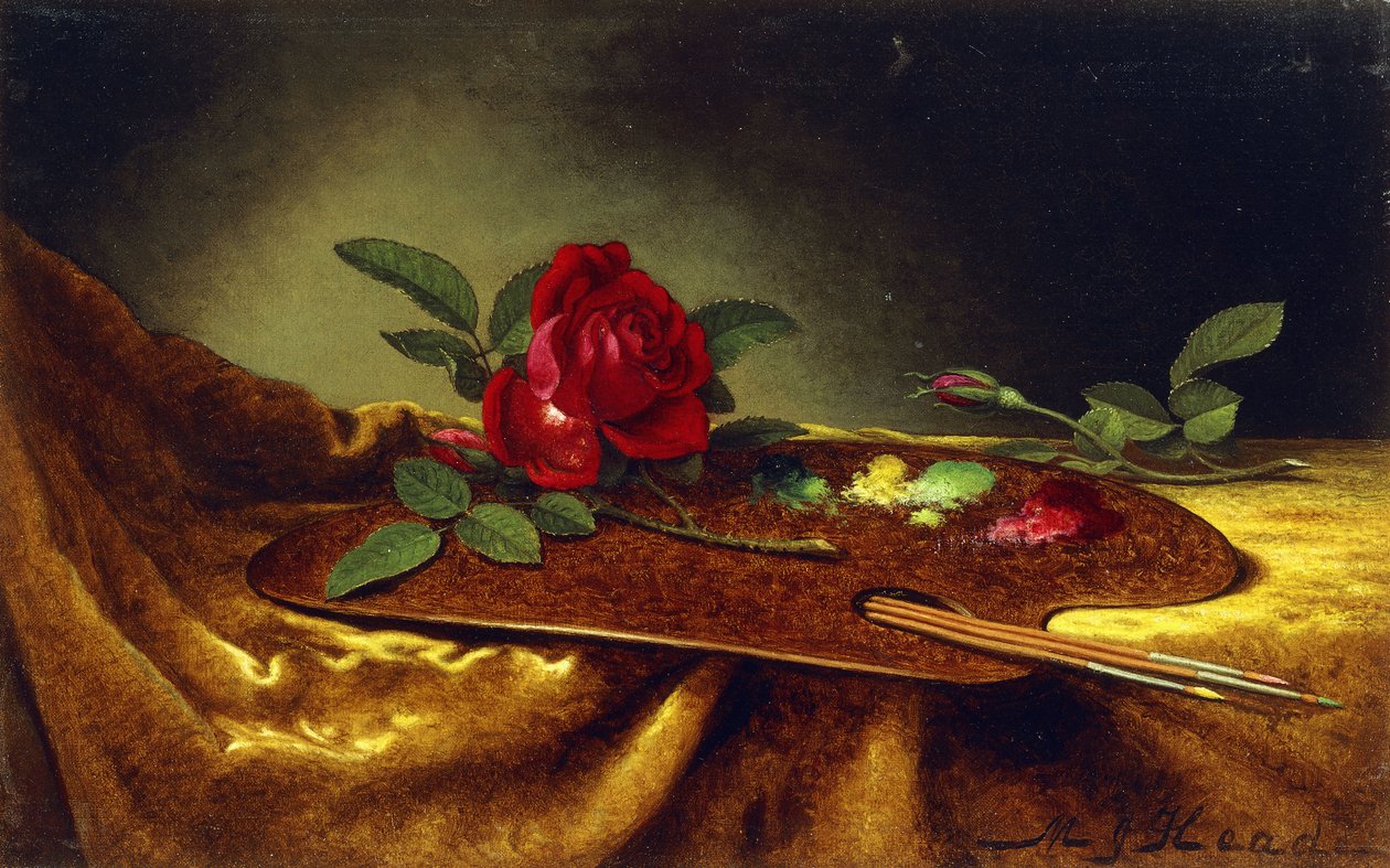 Roses sur une palette - Martin Johnson Heade