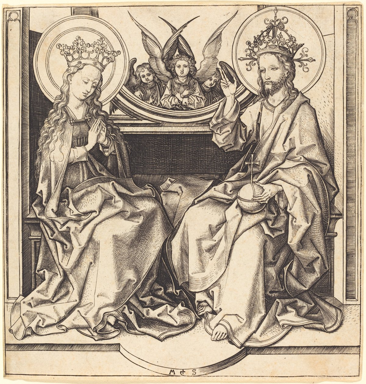 Le Christ bénissant la Vierge - Martin Schongauer