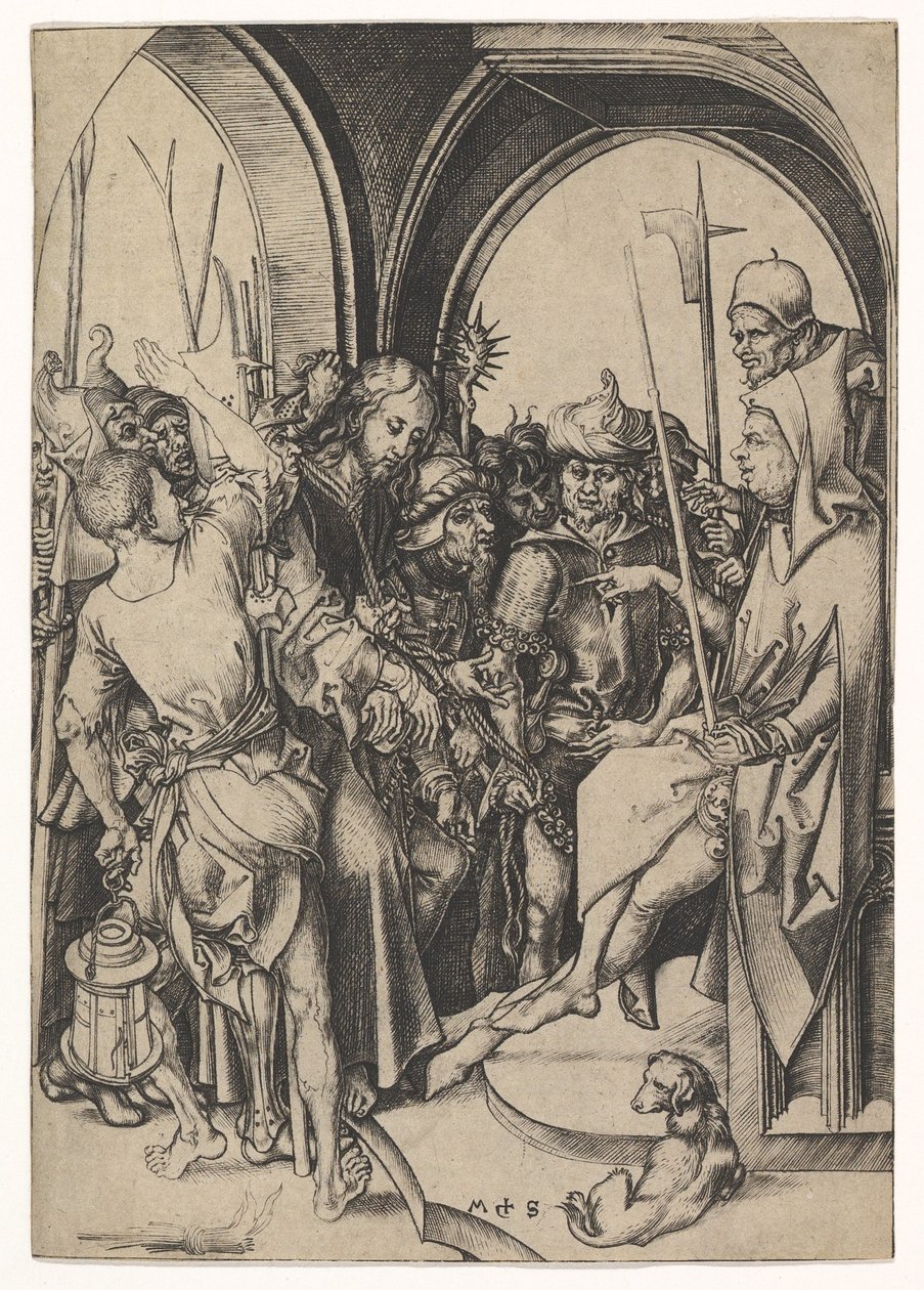 Le Christ devant Anne, vers 1435-1491 - Martin Schongauer