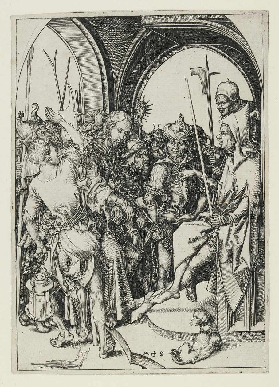 Le Christ devant Anne, fin du 15e siècle - Martin Schongauer