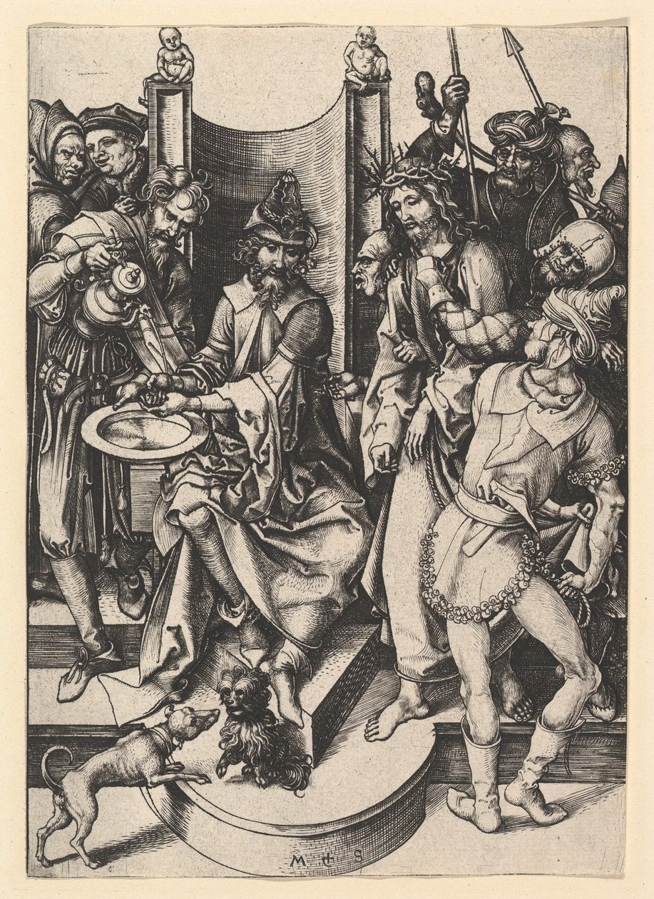 Pilate se lavant les mains, vers 1435-1491 - Martin Schongauer