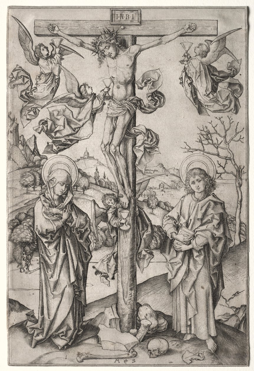 La Crucifixion avec quatre anges - Martin Schongauer