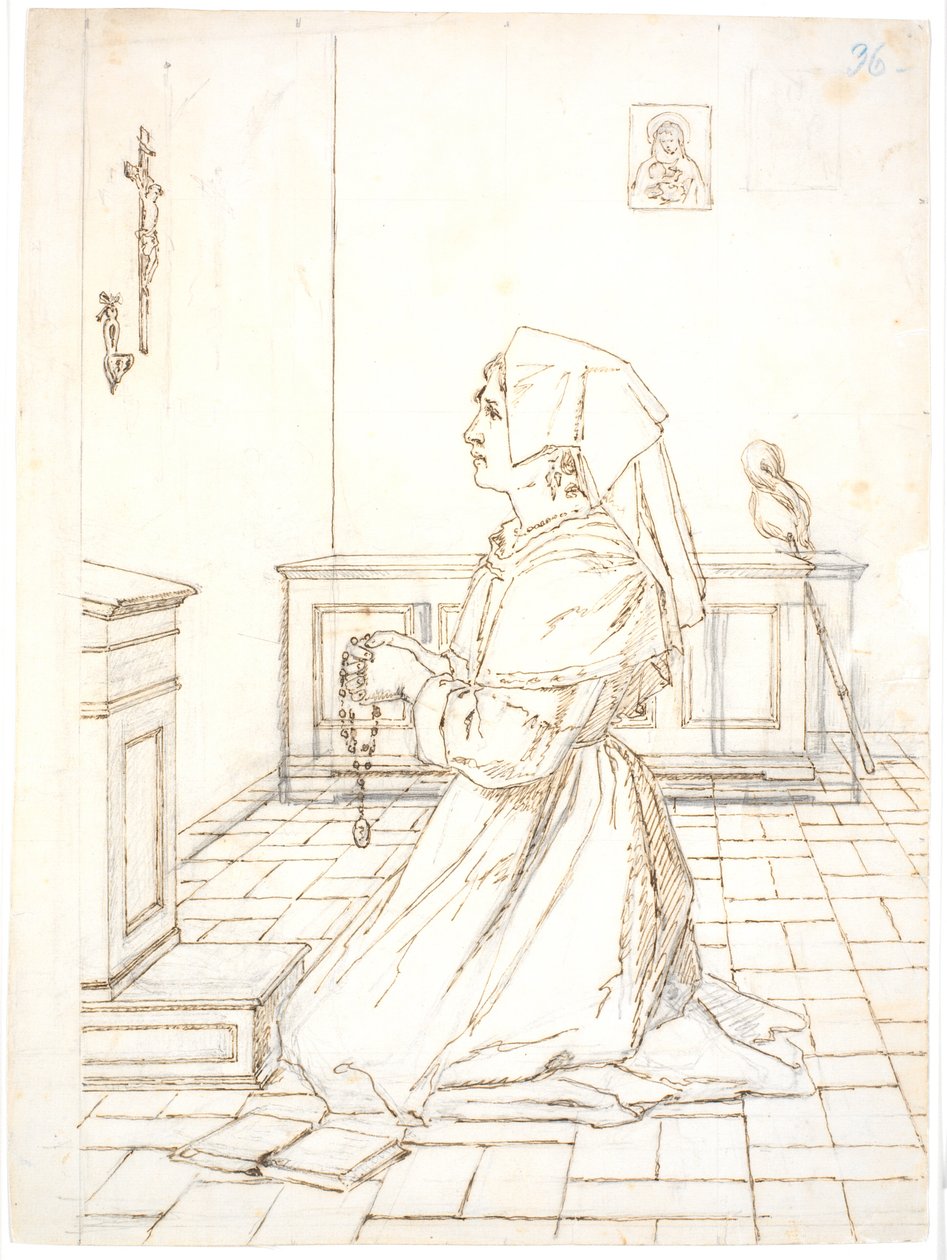 Femme agenouillée en prière - Martinus Rørbye