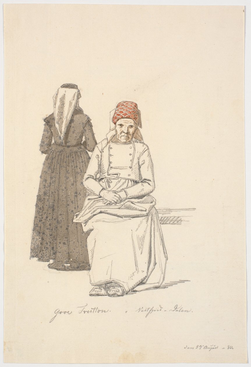 Vieille femme assise et une debout - Martinus Rørbye